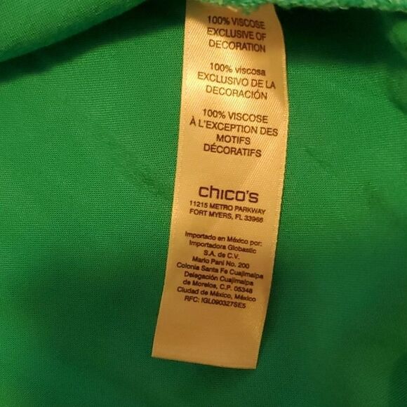 Chico's green viscose blouse with lace up sleeve - Picture 10 of 13